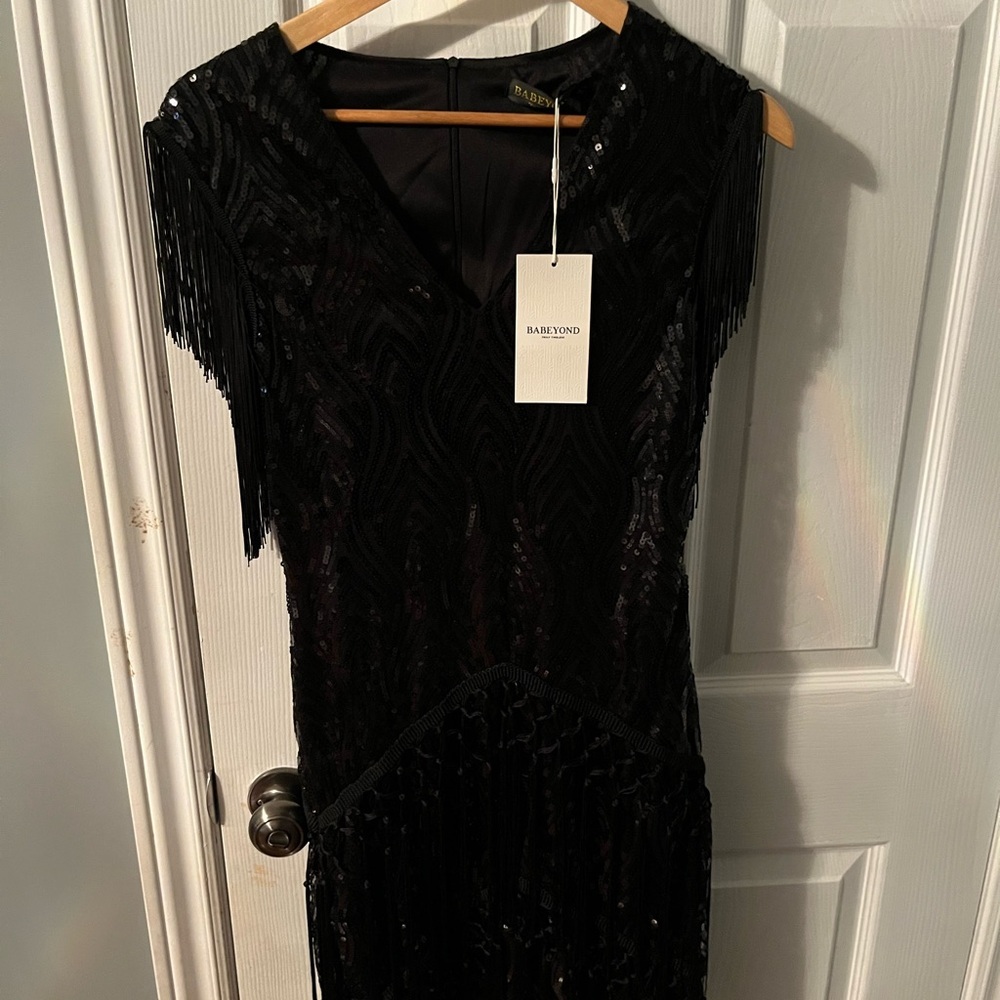 Amazon Black Asymmetrical Sequin Dress
